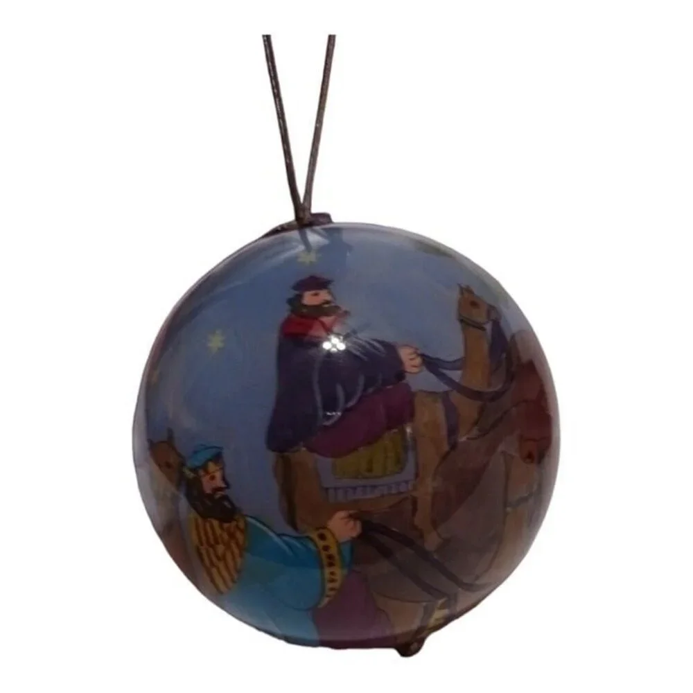 Libien set of 2 ball ornaments colorful